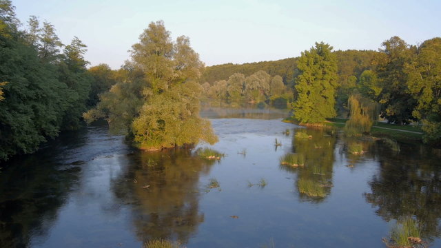 AERIAL VIEW: flooded river