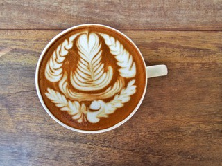 flat white coffee with latte art, this pattern is commonly called 