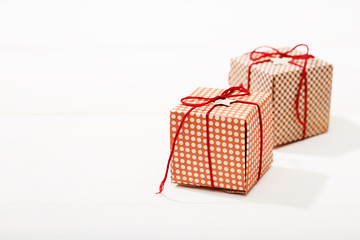 Handmade small red gift boxes