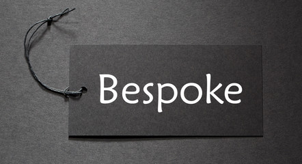 Bespoke text on a black tag
