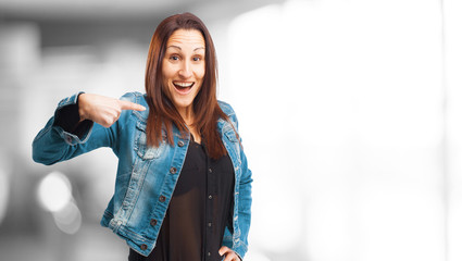 woman pointing herself