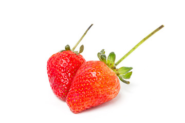 Strawberry fruits isolated on white.