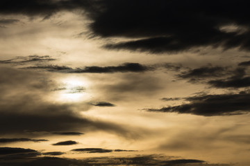 black cloud in darkness sky, night sky of halloween background