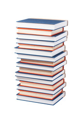 books pile isolated on white background