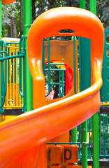 Close up of colorful playground for children.