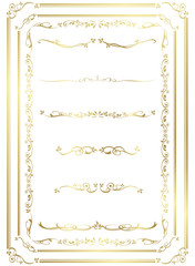 Fototapeta premium decorative gold frame set Vector