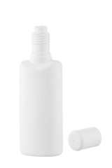 Plastic cream bottle isolated on white