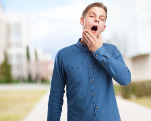 cool young-man yawning