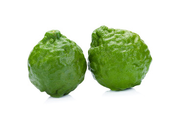 Bergamot fruit on white background.