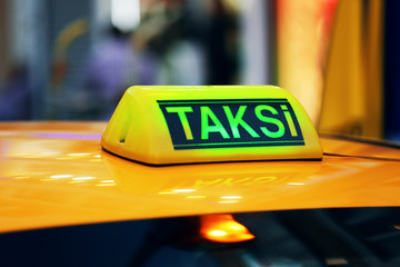Taksi or Taxi car in Istanbul, Turkey