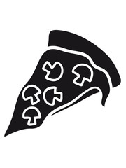 Design funghi mushrooms pizza cheese piece delicious champignon