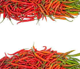 Fototapeta premium Colorful Chillies on the top and bottom 