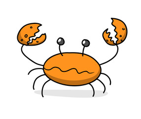 Crab, a hand drawn vector illustration of a crab (editable).