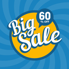 Big sale of 60 percent. Vector background.