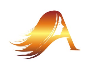 gold letter A beauty spa wellness logo