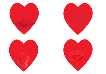a set of four hearts