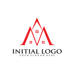 Home House Initial M A logo icon