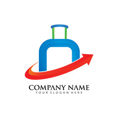 Elegant Simple Arrow Travel Bag Holiday Logo Icon