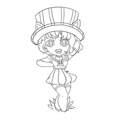 Little Magician Line Art - Character Design