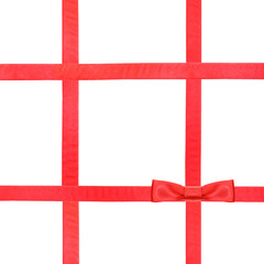 Obraz premium red satin bow knot and ribbons on white - set 35