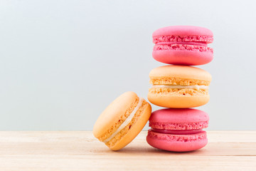 Sweet and colourful french macaroons or macaron.
