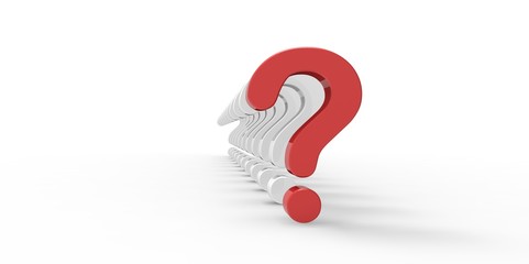red question marks isolated on white background