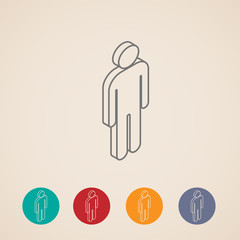 isometric vector icons with a male sign 