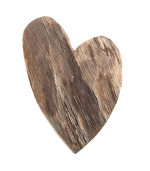 Wooden heart shape isolated