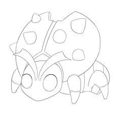 Gold Bug Line Art - Creature Design