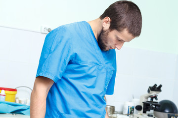 Veterinarian at work