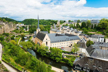 Fototapeta na wymiar A cityscape of Luxembourg city in Luxembourg