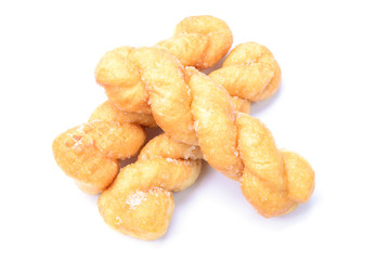 breads twists donut, isolated on white background
