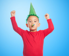 portrait of a little boy prepared for new year party