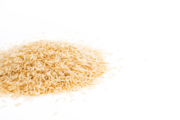 brown rice isolated on white