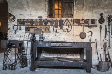 Old wooden workbench