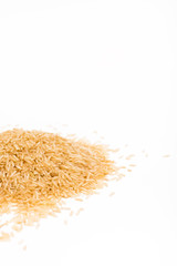 brown rice isolated on white