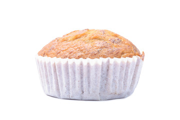 Banana muffin cake, isolated
