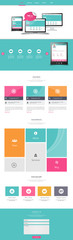 Business One page website design template. Vector Design.