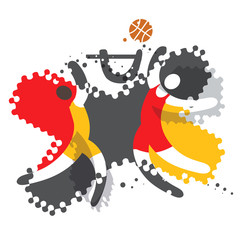 Two Basketball players.
Two abstract  Basketball players in action  on the grunge background. Vector  available.
