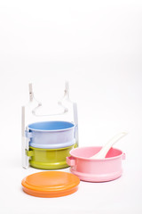 colorful retro food carrier