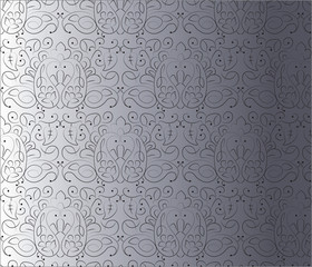 Hand made floral ornament pattern with different petals, flowers, and heart shapes. Vector 