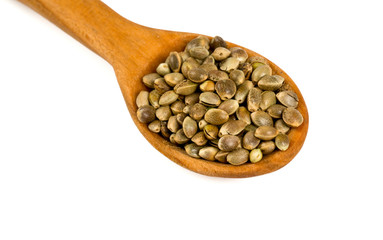 hemp seeds isolated on white