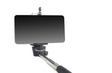 selfie photo smartphone isolated on white background