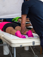 Athlete's Muscles Massage after Sport Workout