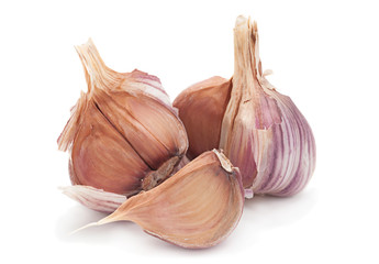 Garlic vegetable on white