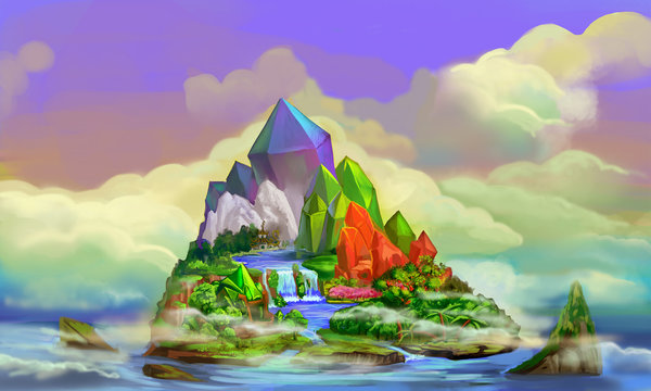 Crystal Island - Illustration for Children
