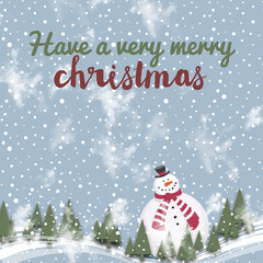 Snowman christmas greeting