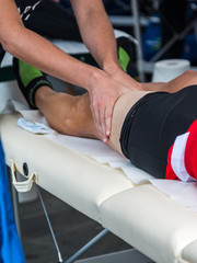 Athlete's Muscles Massage after Sport Workout
