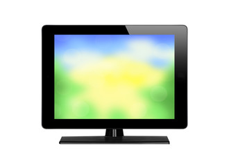 Modern TV with nature screen background