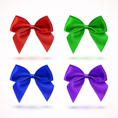 Set of four colorful bows.